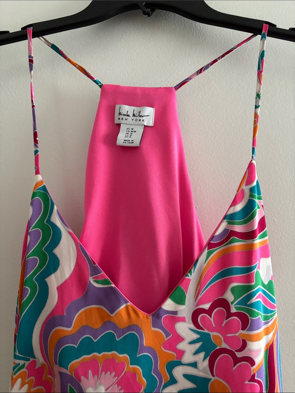 Nicole Miller Bright Pink & Multicolor Floral dress